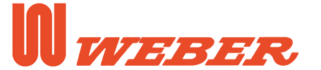 Referenzkunden: Logo Firma Weber Logo der Firma Weber in orange und schwarz.